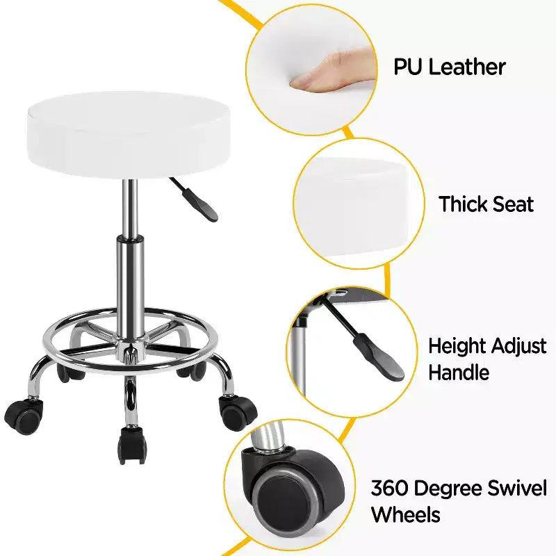 Tabourets pivotants réglables à roulettes pour usage médical/tatouage/dentaire/esthétique/massage/spa/dessin technique