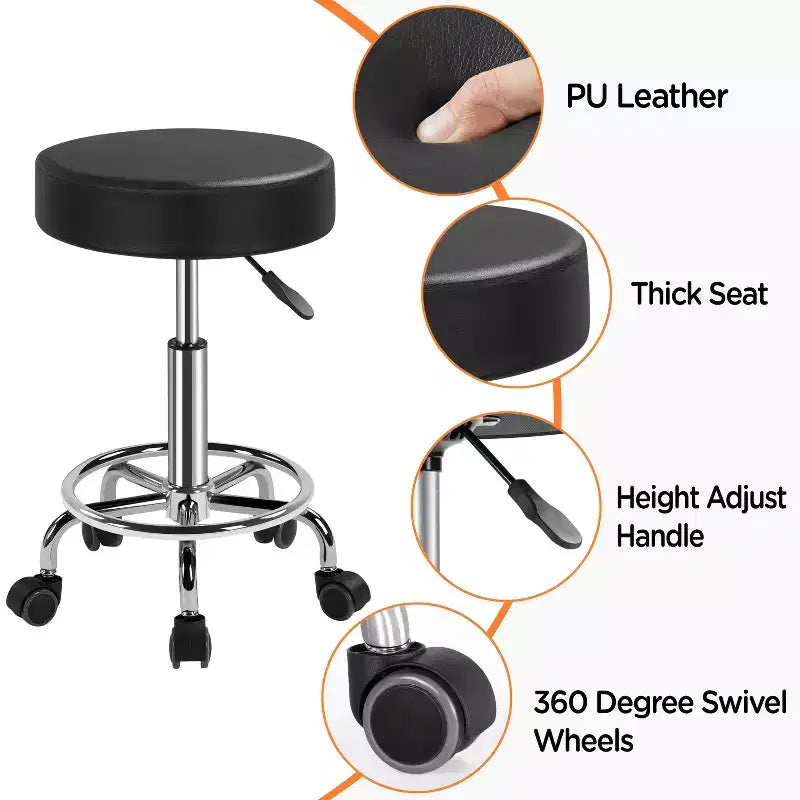 Tabourets pivotants réglables à roulettes pour usage médical/tatouage/dentaire/esthétique/massage/spa/dessin technique