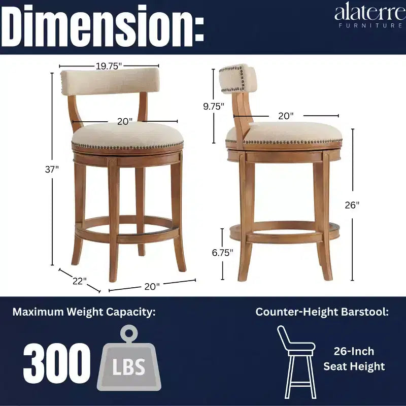 Tabouret de bar pivotant hauteur comptoir
